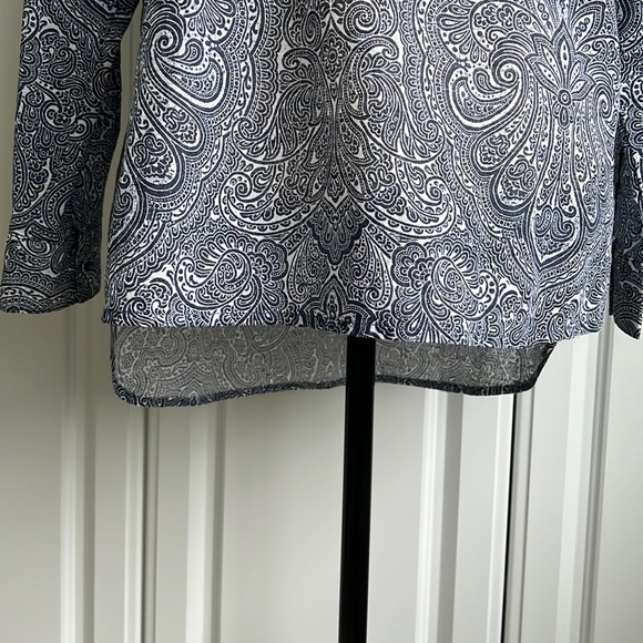 Tommy Hilfiger Blouse Navy/White Quarter Button Size M - Picture 6 of 12